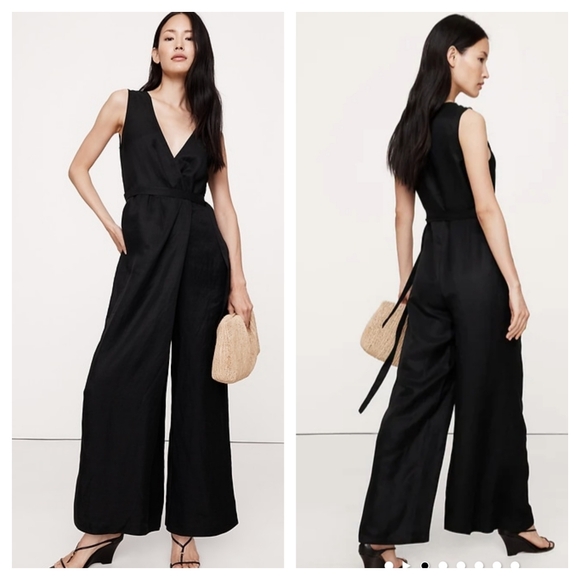 Banana Republic Pants - Banana Republic Black Wide-Leg Jumpsuit MED
